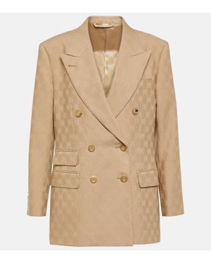 Gucci Gg Wool Jacquard Jacket - Natural