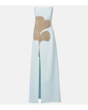 Costarellos Faranna Crystal-Embellished Crepe Gown - Blue