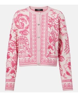 Versace Cardigan Underwater Barocco Aus Jacquard - Pink