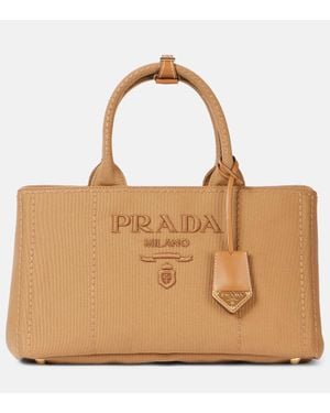 Prada Giardiniera Medium Canvas Tote Bag - Brown