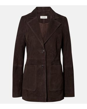 Rohe Blazer Aus Veloursleder - Schwarz
