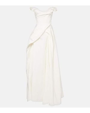 Vivienne Westwood Bridal Tabitha Off-Shoulder Faille Gown - White