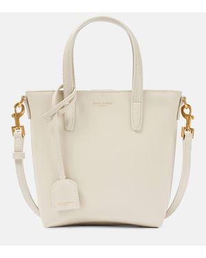 Saint Laurent Sac Toy Shopping Mini en cuir - Blanc