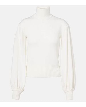 Max Mara Pull A Col Roule Acume En Laine Vierge - Blanc