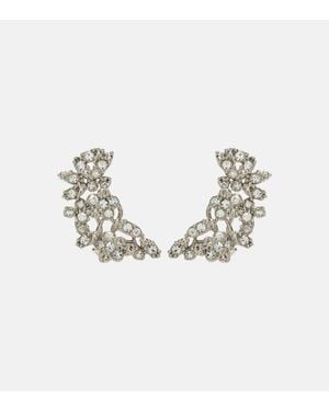 Jil Sander Crystal-Embellished Ear Climbers - Metallic