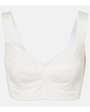 Dolce & Gabbana Scalloped Bra Top - White