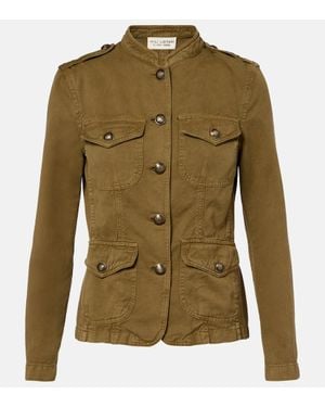 Nili Lotan Mona Cotton And Linen Jacket - Green