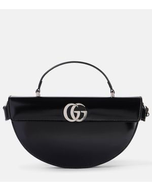 Gucci Half Moon Leather Shoulder Bag - Black