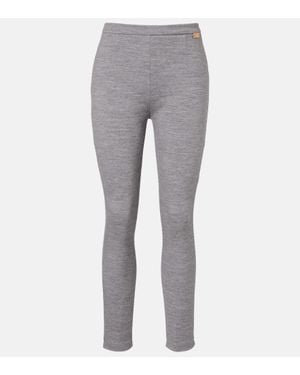 Balmain Leggings Aus Einem Wollgemisch - Grau