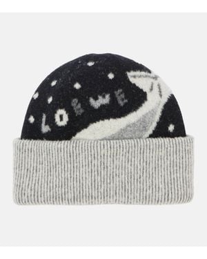 Loewe X Suna Fujita Whale Wool-blend Beanie - Metallic