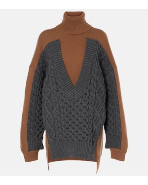 Stella McCartney Oversize-Pullover Aus Wolle - Grau