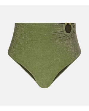 Johanna Ortiz Taita Gathered Bikini Bottoms - Green