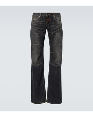 Balenciaga Distressed Low-Rise Wide-Leg Jeans - Black