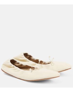 The Row Ballerinas Aus Leder - Natur