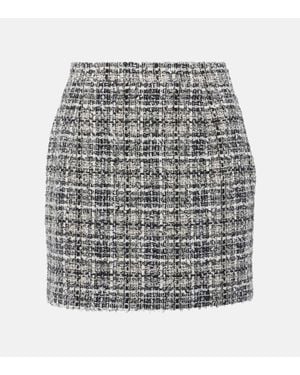 Alessandra Rich Minifalda De Tweed Lame A Cuadros - Gris