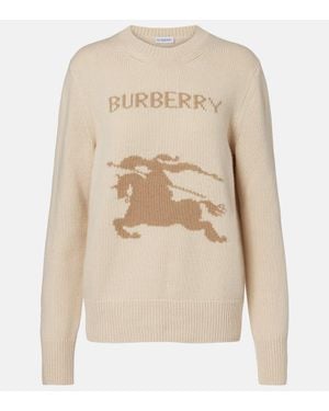 Burberry Wool And Cashmere Sweater - Natural