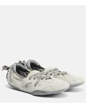 Acne Studios Suede Ballet Flats - White