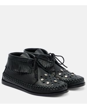 Isabel Marant Erkee Leather Moccasins - Black