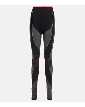 Balmain Leggings Sportivi Con Logo - Nero