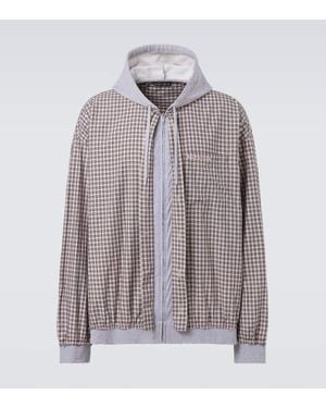 Balenciaga Chaqueta Con Capucha De Popelin A Cuadros - Multicolor