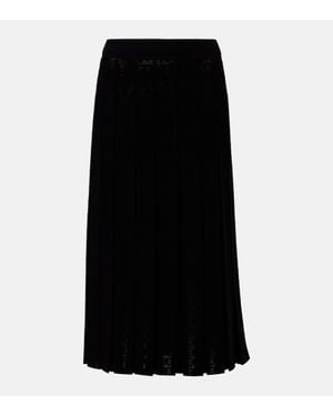 Tory Burch Falda Midi Plisada - Negro