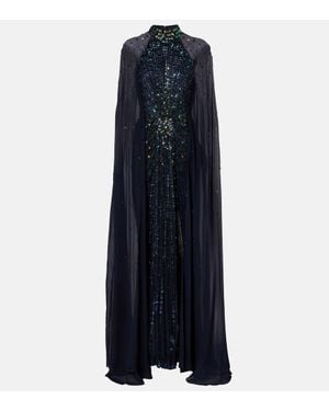 Jenny Packham Verzierte Robe Thea - Blau