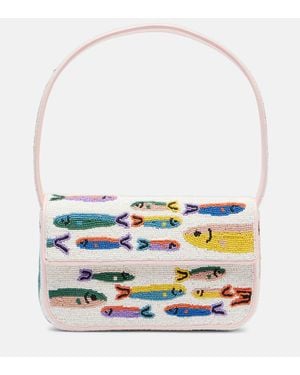 STAUD Sac Tommy A Perles - Blanc
