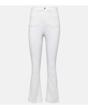 7 For All Mankind High-Rise Cropped Flared Jeans - Weiß