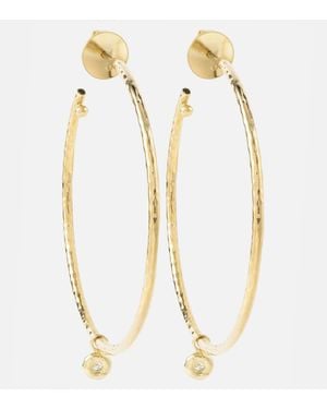 Octavia Elizabeth Nesting Gem Medium 18Kt Hoop Earrings With Diamonds - Metallic