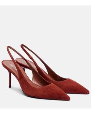 Paris Texas Slingback-Pumps Lidia 70 Aus Veloursleder - Rot