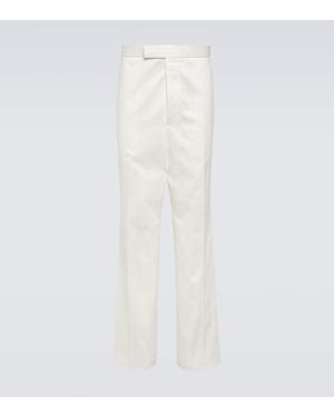 Thom Browne High-Rise Cotton Twill Chinos - White