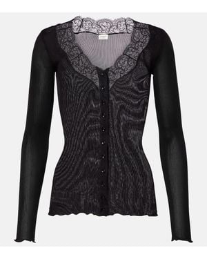 Saint Laurent Semi-Sheer Certified Viscose Knitted Top in