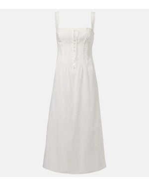 STAUD Midikleid Matilde Aus Baumwolle - Weiß