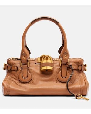 Chloé Schultertasche Paddington Small Aus Leder - Braun