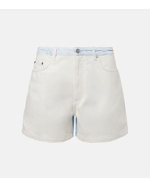Stella McCartney Shorts Denim De Tiro Medio - Blanco
