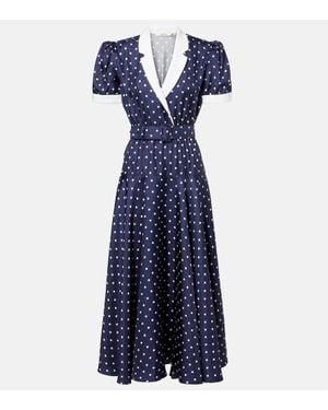 Rodarte Midikleid Aus Seiden-Twill - Blau