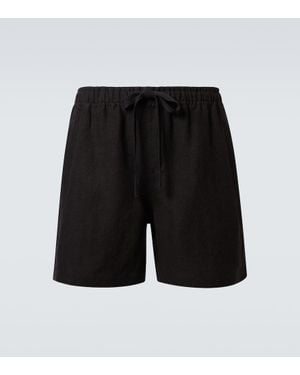 Commas Linen Shorts - Black