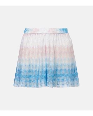 Missoni Zigzag Ombre Lame Shorts - Blue
