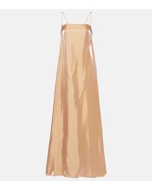 STAUD Delfina Satin Maxi Dress - Natural
