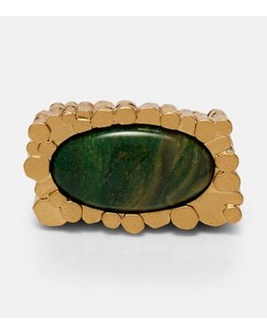 Zimmermann Ring Wisp, 16Kt Vergoldet - Grün