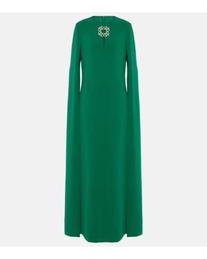 Elie Saab Verzierte Robe Aus Cady - Grün