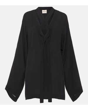 KHAITE Minikleid Mehna Aus Seide - Schwarz