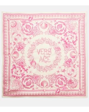 Versace Tuch Underwater Barocco Aus Seidensatin - Pink