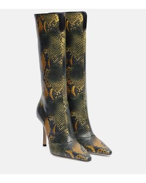 Jimmy Choo Archive Boot 100 Leather Knee-High Boots - Green