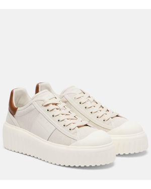 Hogan Sneakers H-Stripes Aus Canvas Und Leder - Weiß