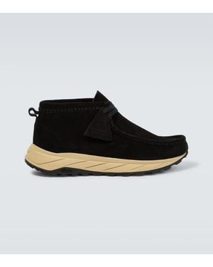 Clarks Desert Boots Wallabee Eden Aus Veloursleder - Schwarz