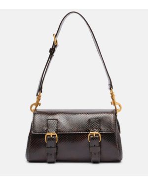 Dries Van Noten Schultertasche Aus Leder - Schwarz