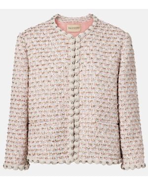 Valentino Jacke Aus Tweed Mit Kristallen - Mehrfarbig