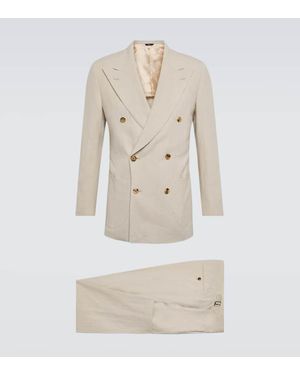 Thom Sweeney Double-Breasted Linen Suit - Natural