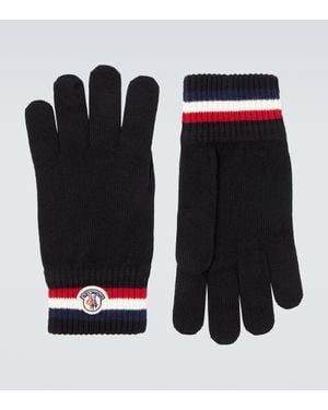 Moncler Handschuhe Aus Schurwolle - Schwarz